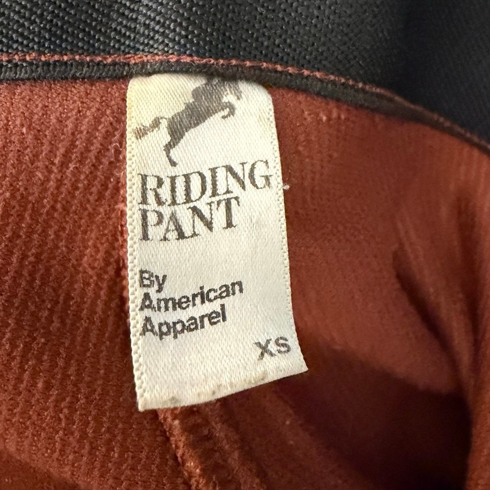 American Apparel Womens Size XS Riding Pant Henna Rust Ribbed High Waisted - Picture 9 of 10